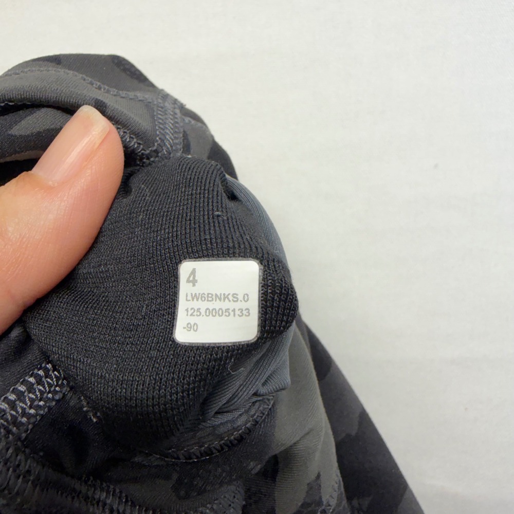 Lululemon Wunder Under Camo‎ Cropped Leggings 4 Black High Rise Yoga LW6BNKS - Picture 3 of 6
